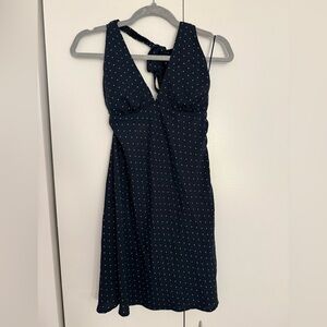 Hollister Navy Polka Dot Halter Dress